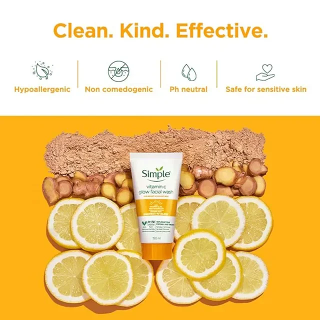 Simple vitamin C brightening face wash gel 150 ml