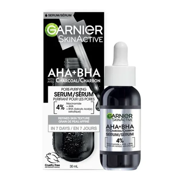 سرم لایه بردار زغال AHA+ BHA و نیاسینامید گارنیه 30ml